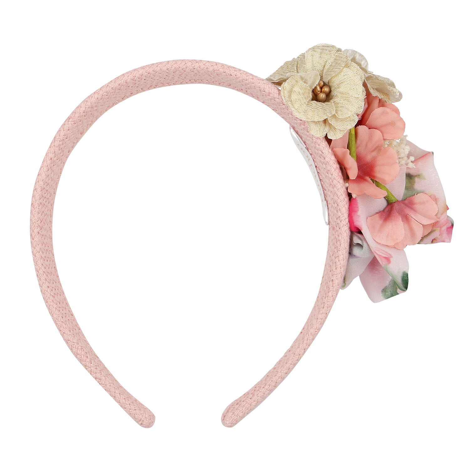 Girls Pink Floral Headband, 1, hi-res image number null